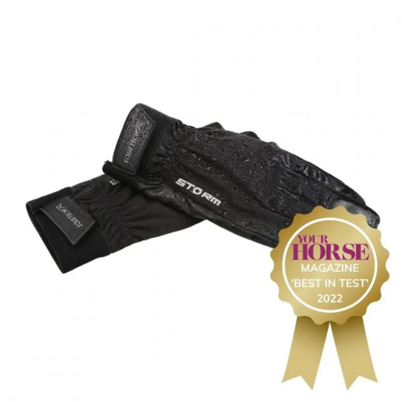Equetech Storm Waterproof Riding Gloves in Black